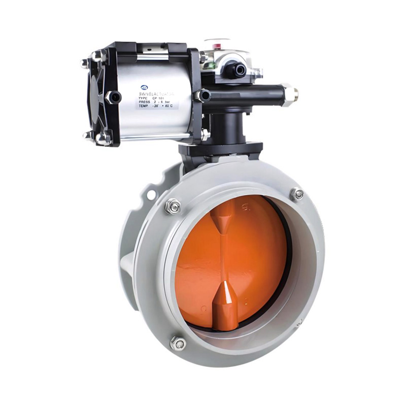 Пневматический клапан-бабочка для порошковой пыли в сборе